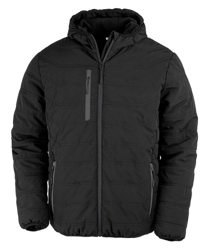 Result Recycled R240X Recycled compass padded winter jacket in Black/Black