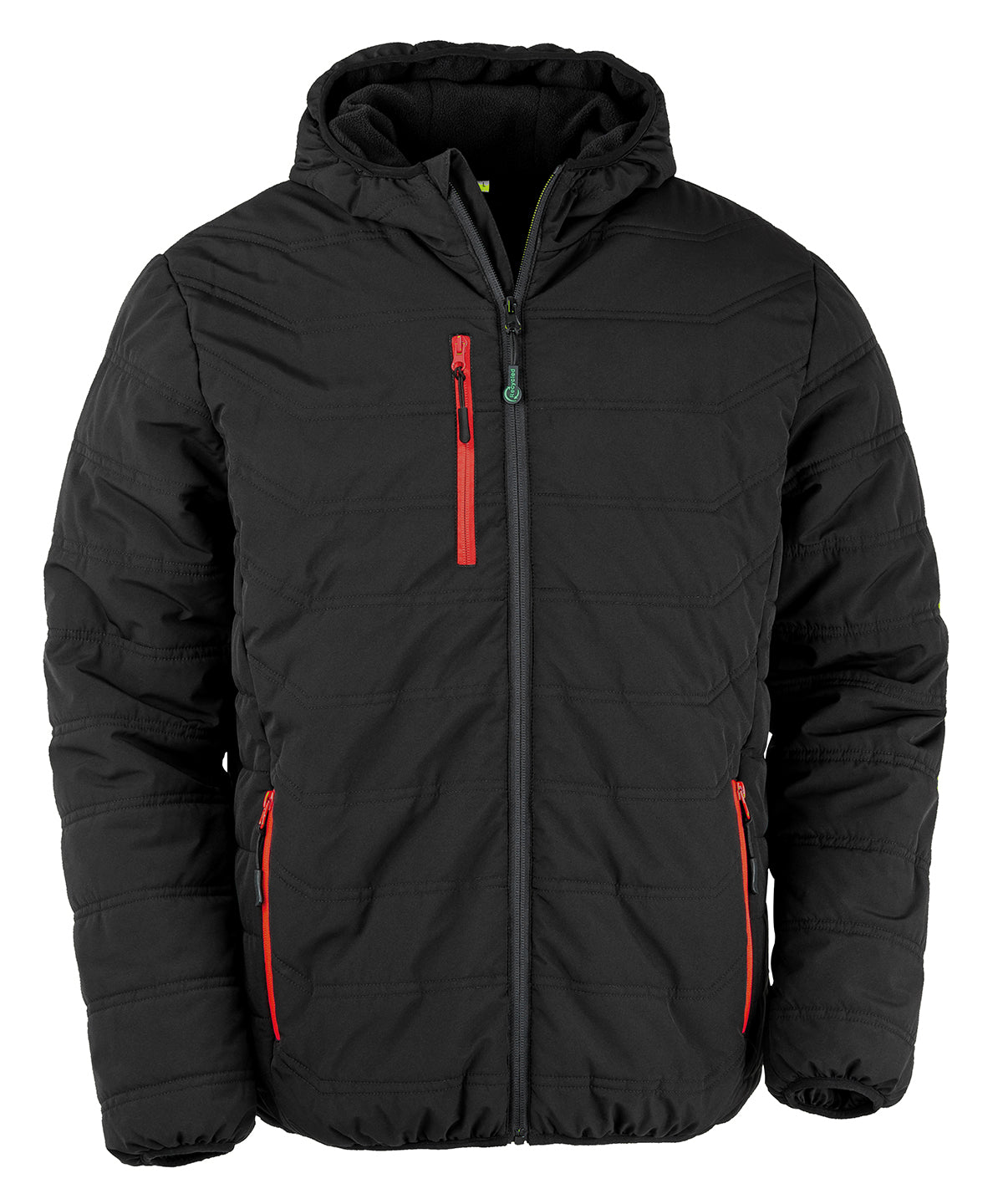 Result Recycled R240X Recycled compass padded winter jacket in Black/Red