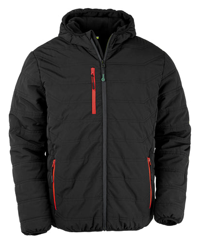 Result Recycled R240X Recycled compass padded winter jacket in Black/Red
