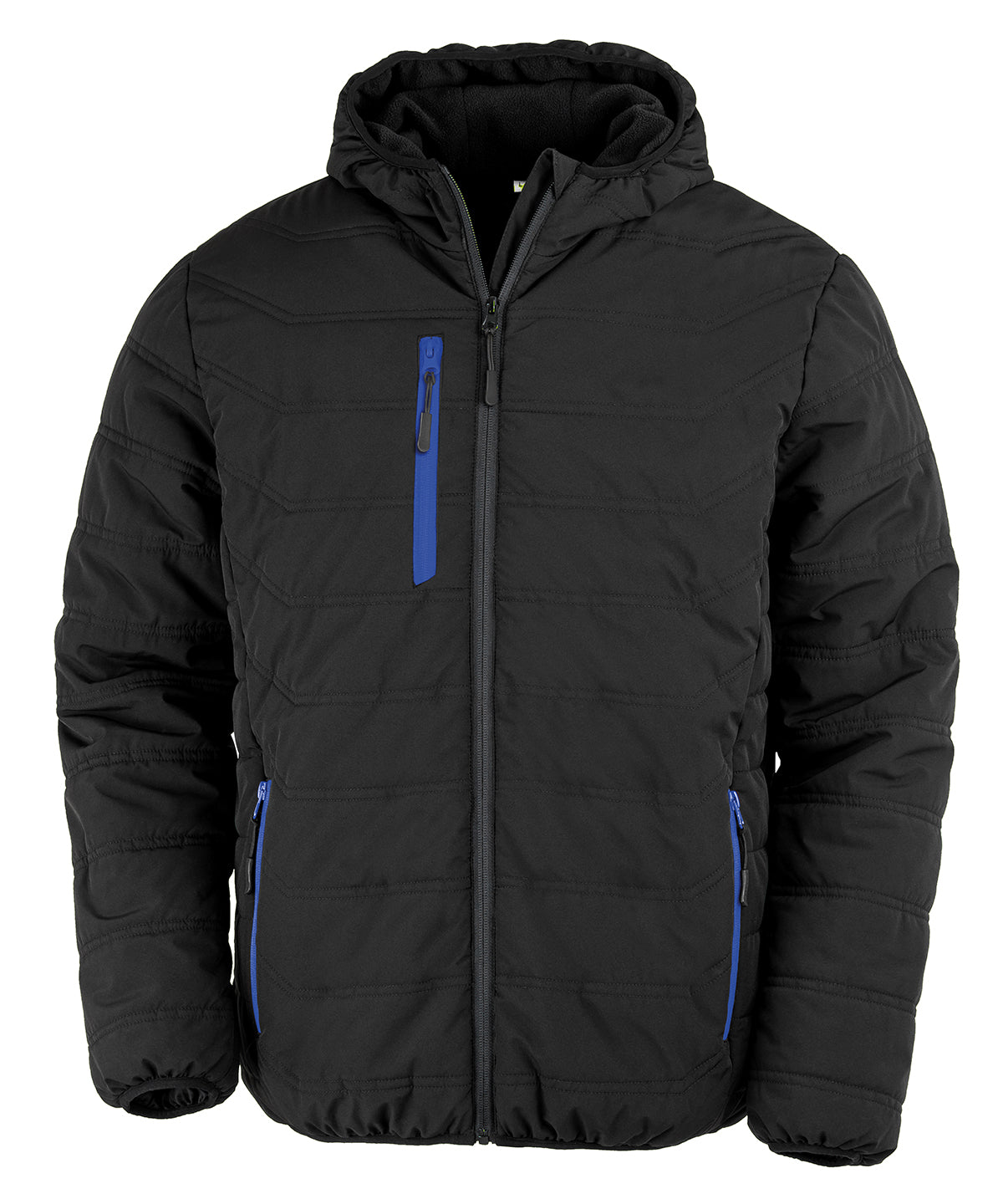 Result Recycled R240X Recycled compass padded winter jacket in Black/Royal