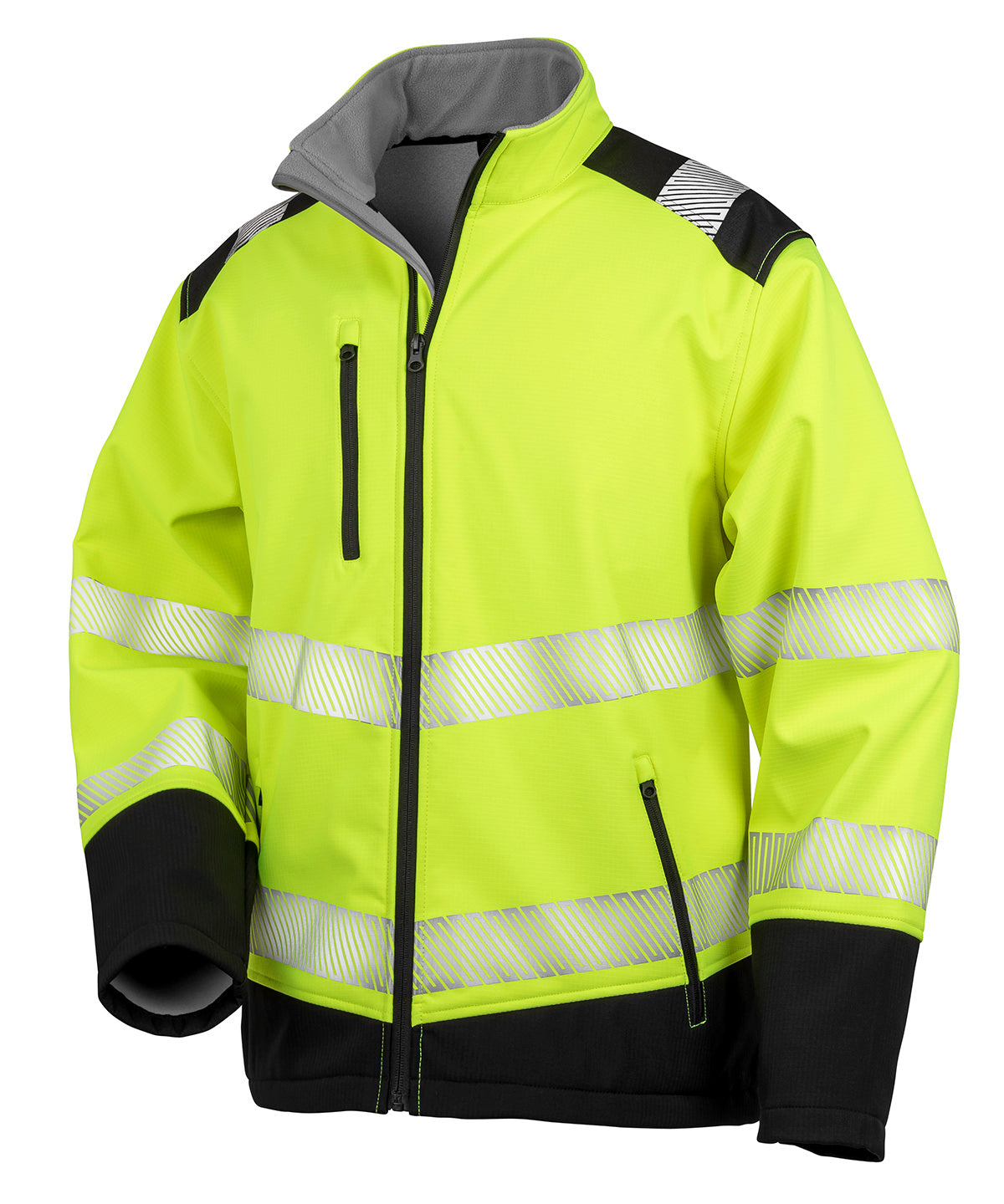 Result Safeguard R476X Printable ripstop safety softshell in Fluorescent Yellow/Black