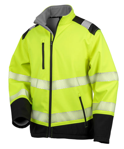 Result Safeguard R476X Printable ripstop safety softshell in Fluorescent Yellow/Black