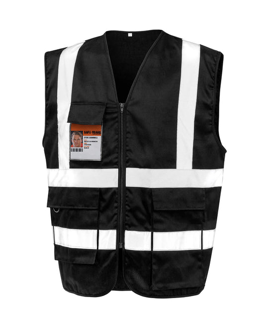 Result Safeguard R477X Heavy duty polycotton security vest in Black