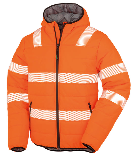 Result Recycled R500X Recycled ripstop padded safety jacket in Fluorescent Orange