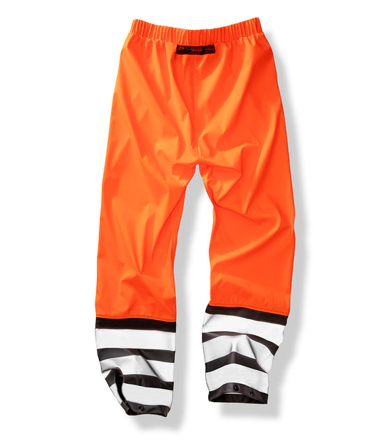 Result Recycled R508X Heavy-duty prism PU safe and dry trousers with recycled backing in Fluorescent Orange/Black
