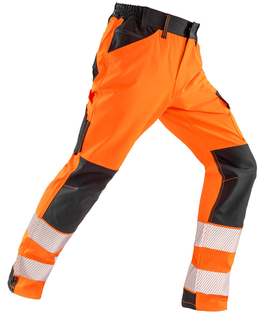 Result Safeguard R517X Safe-Guard recycled dynamic stretch safety trousers in Fluorescent Orange