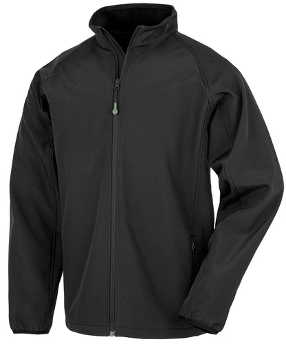 Result Recycled R901M Men's recycled 2-layer printable softshell jacket in Black