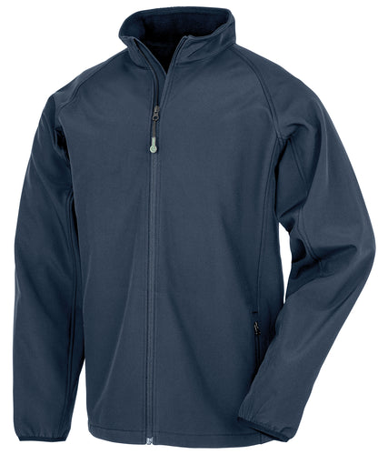 Result Recycled R901M Men's recycled 2-layer printable softshell jacket in Navy