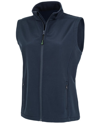 Result Recycled R902F Women's recycled 2-layer printable softshell bodywarmer in Navy
