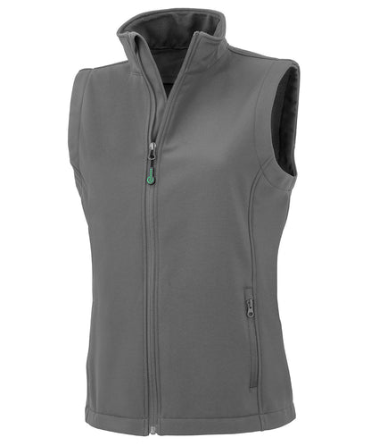 Result Recycled R902F Women's recycled 2-layer printable softshell bodywarmer in Workguard Grey