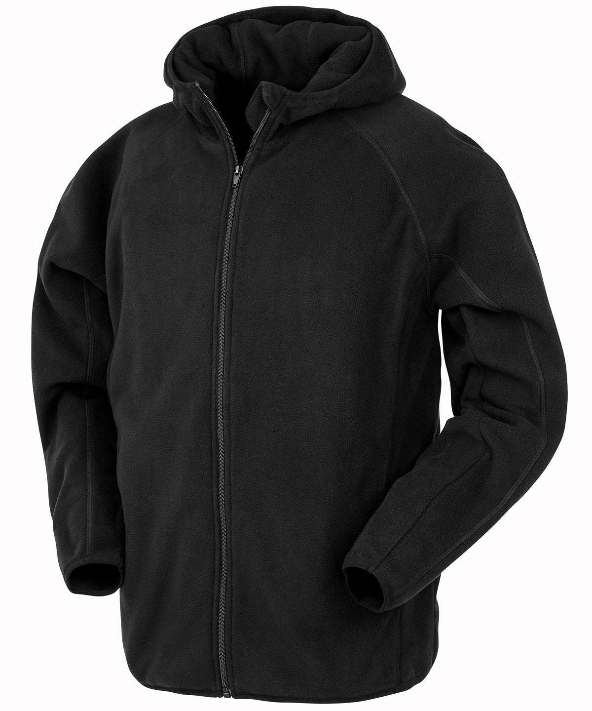 Result Recycled R906X Recycled hooded microfleece jacket in Black