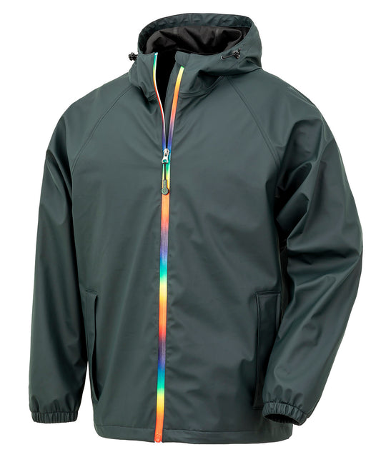 Result Recycled R908X Prism PU waterproof jacket with recycled backing in Black Olive