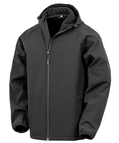 Result Recycled R911M Recycled 3-layer printable hooded softshell in Black