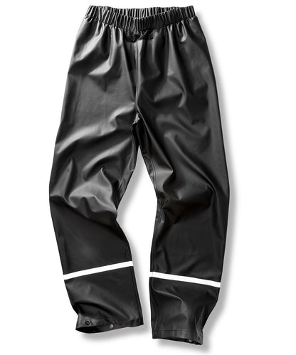 Result Recycled R916X Prism PU waterproof trousers with reflective bands and recycled backing in Black