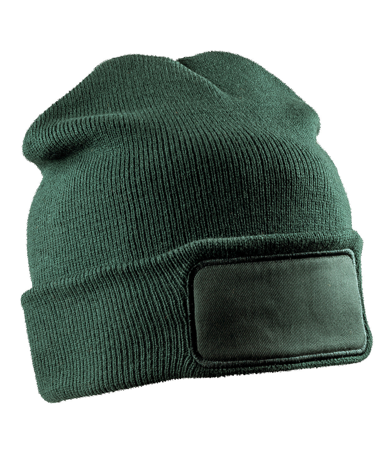 Result Recycled RC927 Recycled double knit printers beanie in Bottle Green