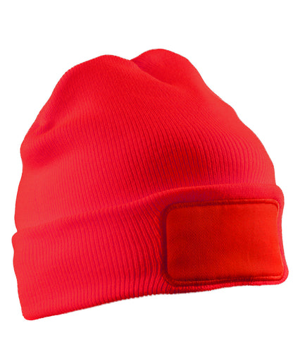 Result Recycled RC927 Recycled double knit printers beanie in Red
