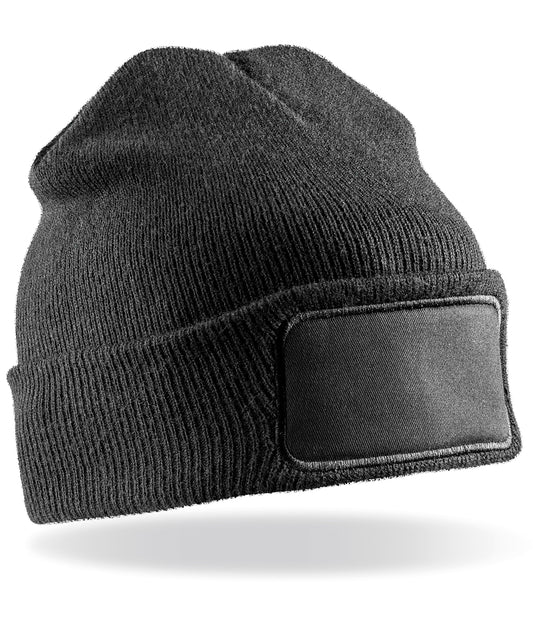 Result Recycled RC934 Recycled ThinsulateTM printers beanie in Black