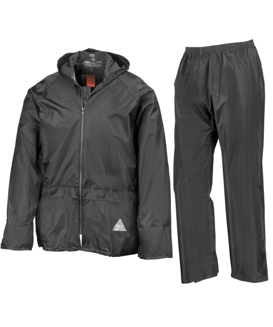 Result RE95A Waterproof jacket and trouser set in Black
