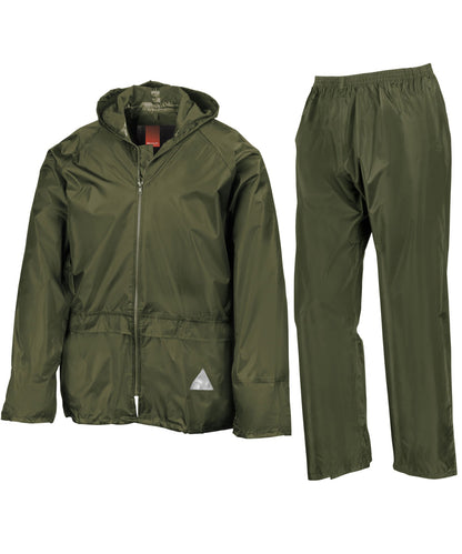 Result RE95A Waterproof jacket and trouser set in Olive