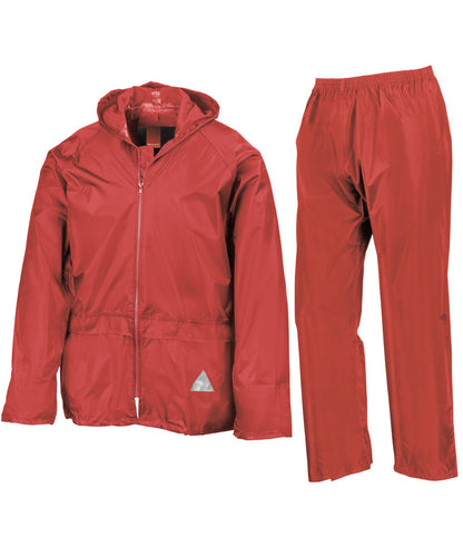 Result RE95A Waterproof jacket and trouser set in Red