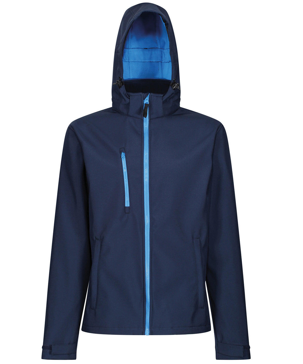 Regatta Professional RG152 Venturer 3-layer hooded softshell jacket in Navy/French Blue