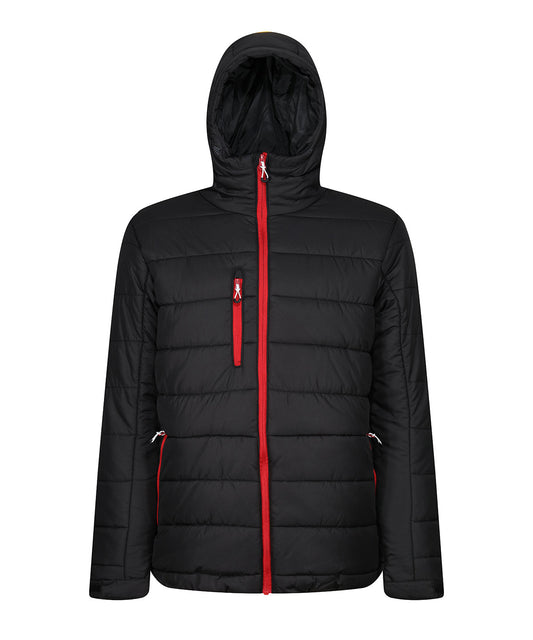 Regatta Professional RG338 Navigate thermal hooded jacket in Black/Classic Red