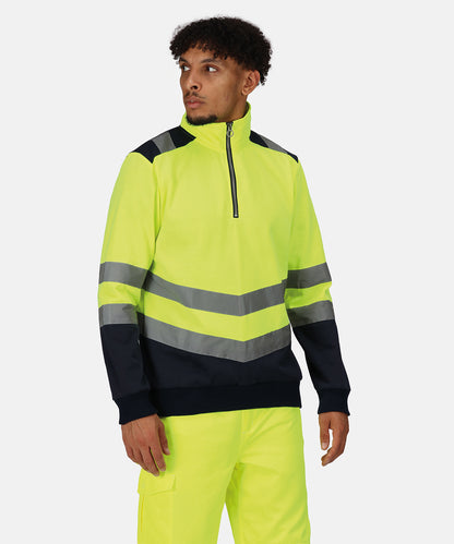 Regatta High Visibility RG466 Pro hi-vis ¼-zip sweatshirt