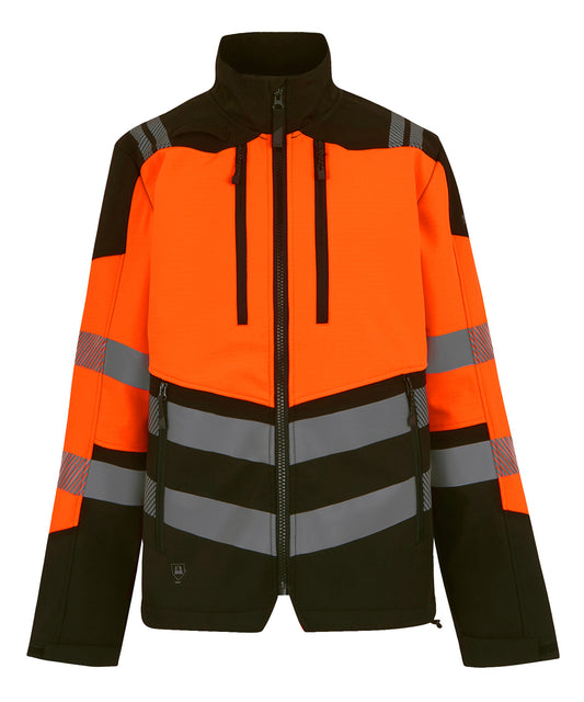 Regatta High Visibility RG478 Hi-Vis X-Pro 3-layer softshell jacket (Class 2) in Black/Orange