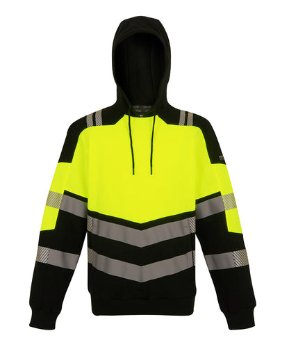 Regatta High Visibility RG479 Hi-Vis X-Pro Hoodie (Class 2) in Black/Yellow