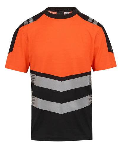 Regatta High Visibility RG481 Hi-Vis X-Pro T-shirt (Class 1) in Black/Orange