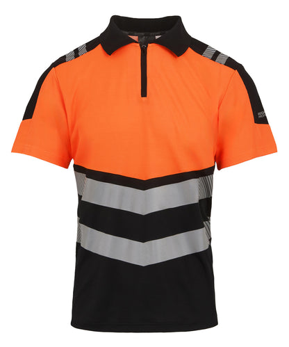 Regatta High Visibility RG482 Hi-Vis X-Pro Polo (Class 1) in Black/Orange