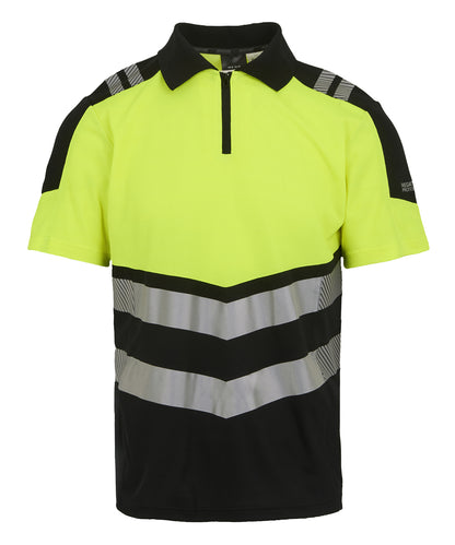 Regatta High Visibility RG482 Hi-Vis X-Pro Polo (Class 1) in Black/Yellow