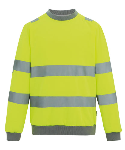 Regatta High Visibility RG487 Hi-vis Pro contrast crew neck sweatshirt in Yellow