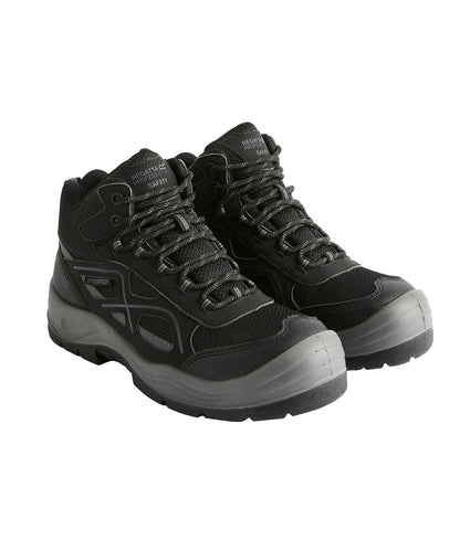 Regatta Safety Footwear RG578 Limestone S6 waterproof boots in Black/Granite
