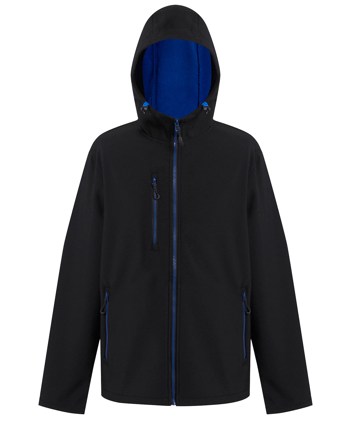 Regatta Professional RG594 Navigate 2-layer hooded softshell jacket in Black/New Royal
