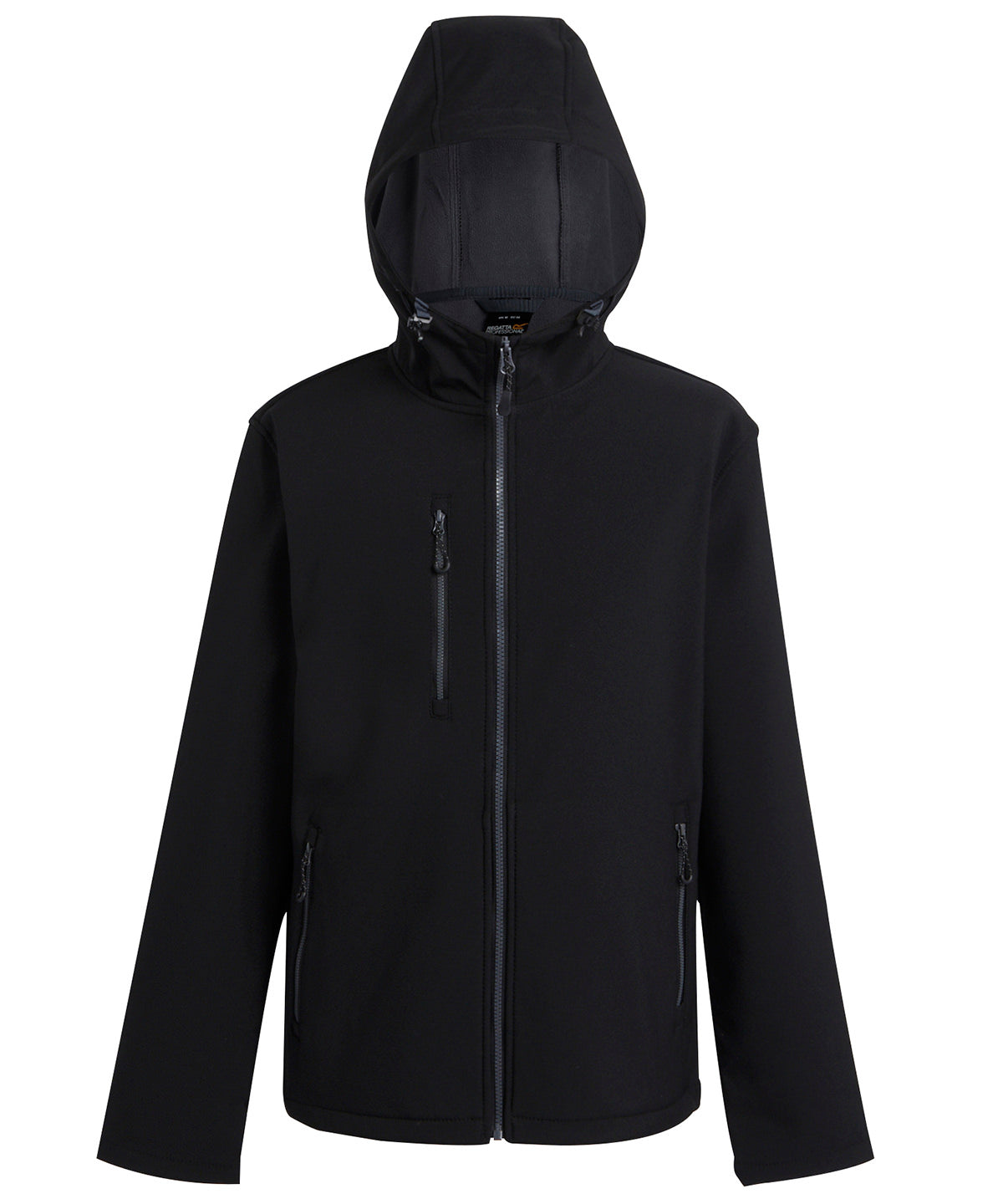 Regatta Professional RG594 Navigate 2-layer hooded softshell jacket in Black/Seal