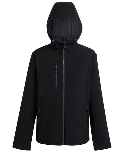 Regatta Professional RG594 Navigate 2-layer hooded softshell jacket in Black/Seal