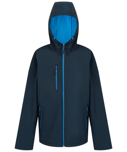 Regatta Professional RG594 Navigate 2-layer hooded softshell jacket in Navy/French Blue