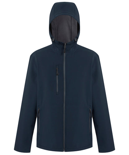 Regatta Professional RG594 Navigate 2-layer hooded softshell jacket in Navy/Seal