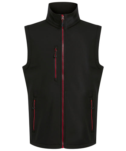 Regatta Professional RG595 Navigate 2-layer softshell bodywarmer in Black/Classic Red