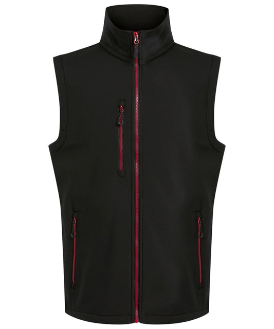 Regatta Professional RG595 Navigate 2-layer softshell bodywarmer in Black/Classic Red