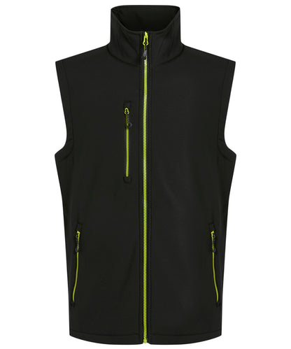 Regatta Professional RG595 Navigate 2-layer softshell bodywarmer in Black/Lime