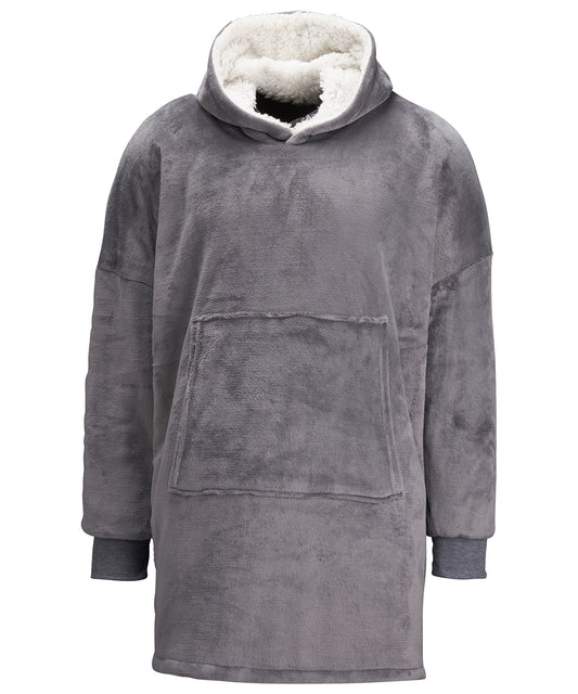 Ribbon RI002 The Ribbon oversized cosy reversible sherpa hoodie in Grey