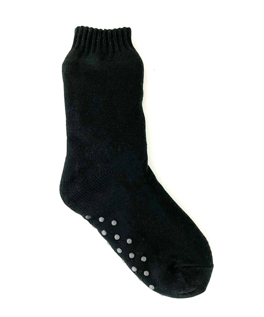 Ribbon RI016 Adult sherpa socks with turndown in Black/Black