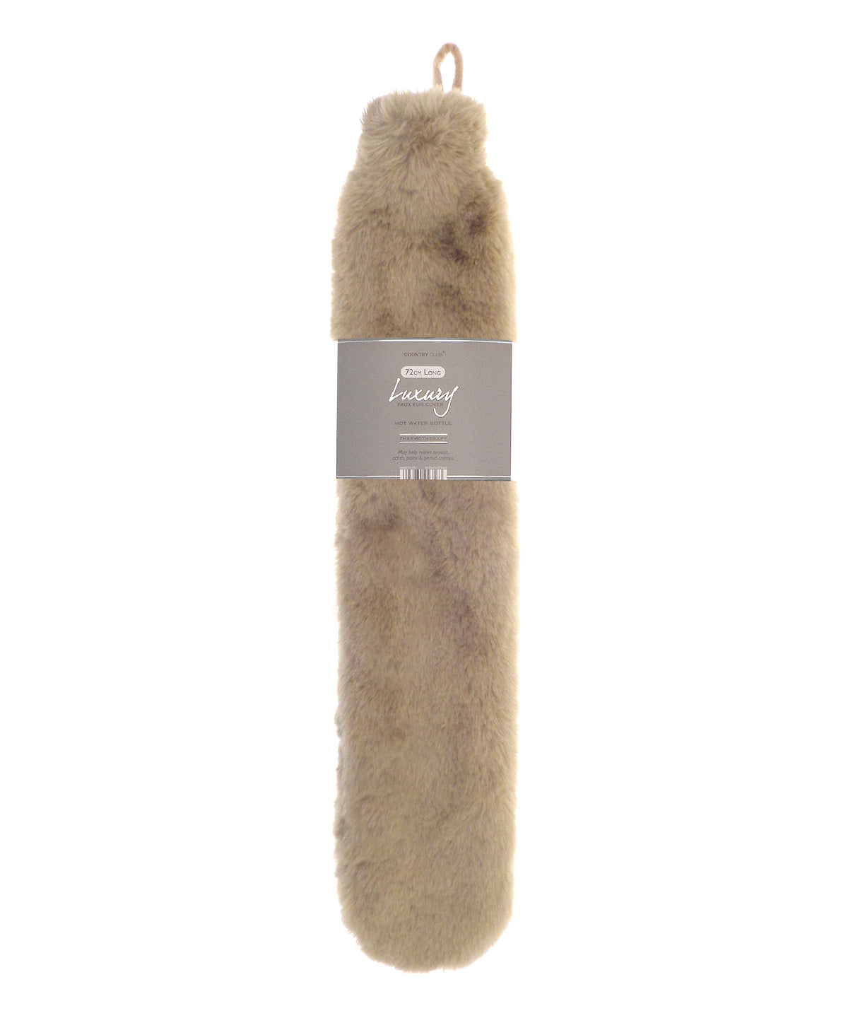 Ribbon RI022 Super luxury faux fur long hot water bottle and cover in Natural