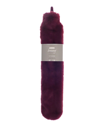 Ribbon RI022 Super luxury faux fur long hot water bottle and cover in Plum