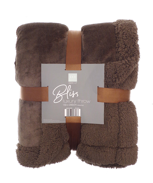 Ribbon RI027 Sherpa winter throw in Brown