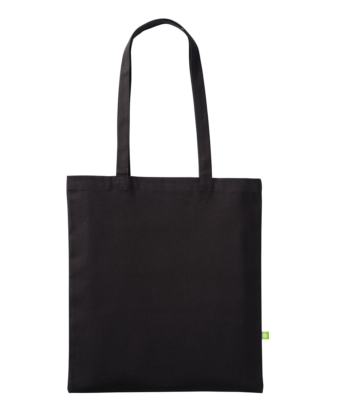 Nutshell® RL065 Premium organic canvas shopper long handle in Black