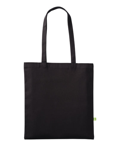 Nutshell® RL065 Premium organic canvas shopper long handle in Black