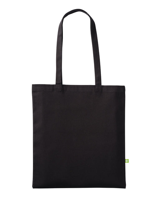 Nutshell® RL065 Premium organic canvas shopper long handle in Black
